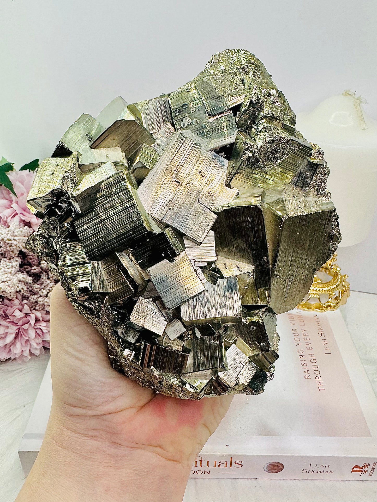 High Grade Incredible Large 1.53KG 13cm Cubed Pyrite Specimen