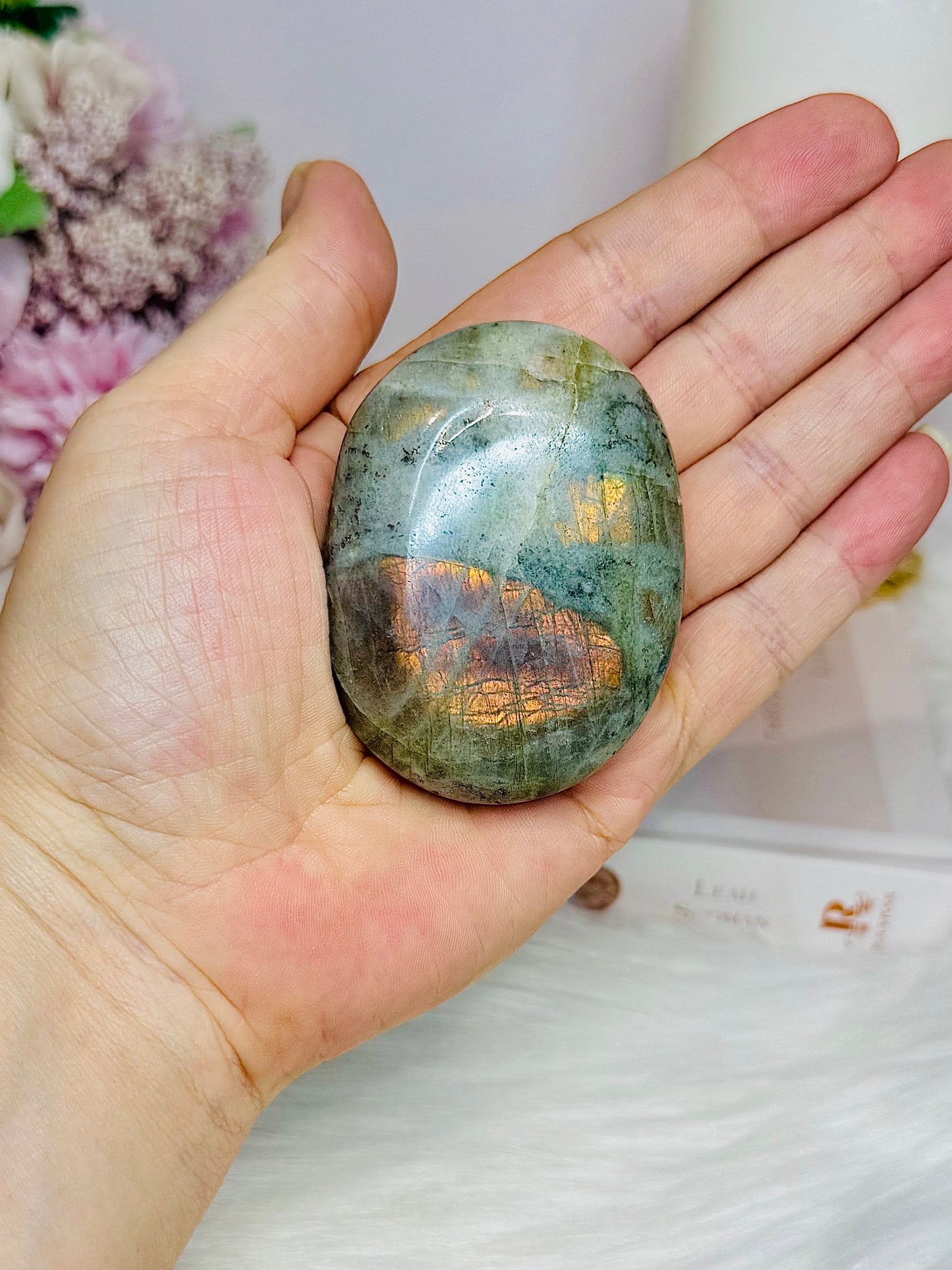 Large Labradorite Palm Stone
