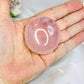 High Grade Rose Quartz Palm Stone (stand is display only)