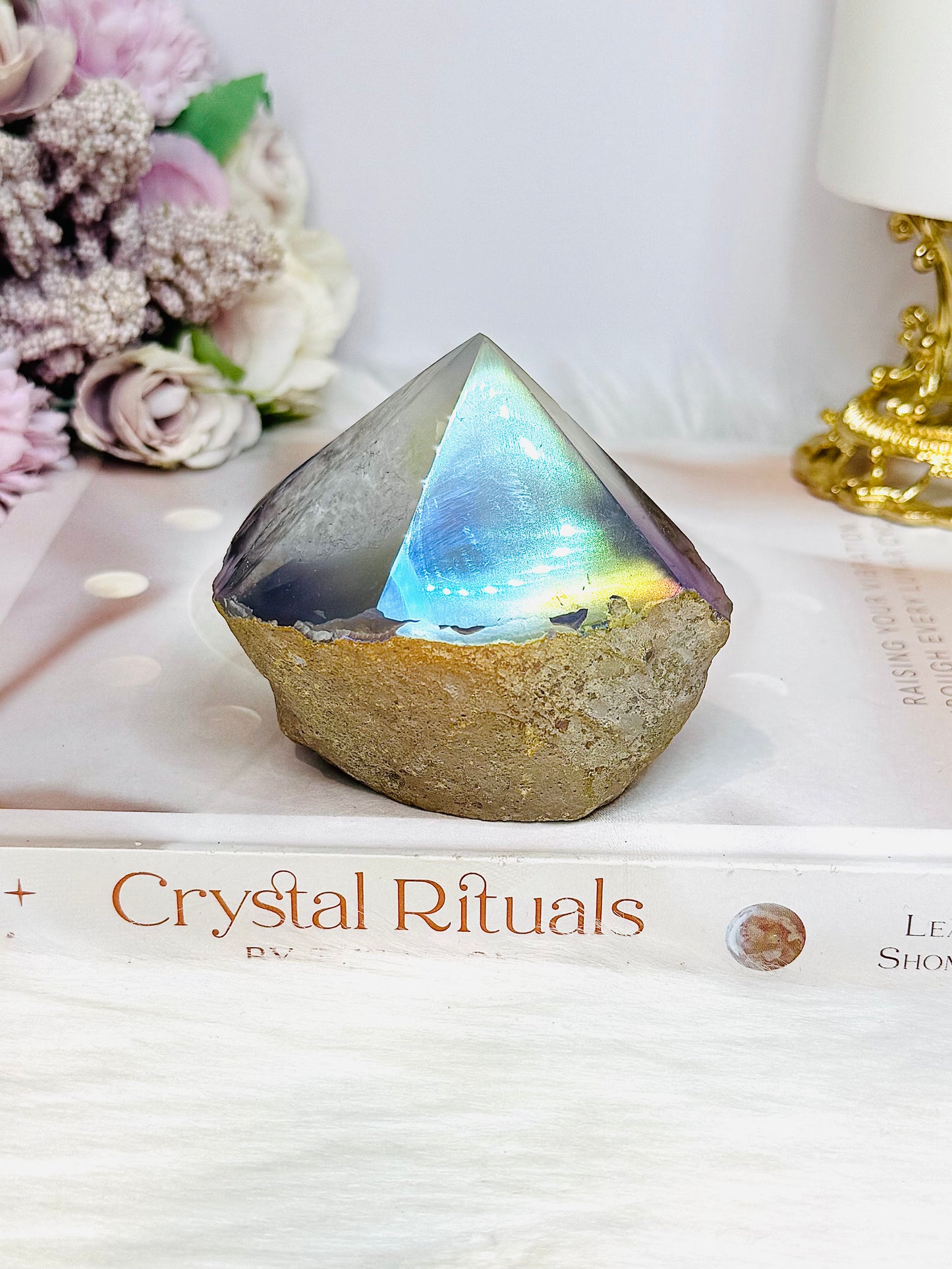 High Grade Angel Aura Agate Polished Top 301g