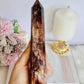 Gorgeous Tall 19cm Red Fire Quartz Tower with Hematite Inclusions