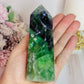 Incredibly Stunning High Grade Rainbow Fluorite Chunky Tower With Rainbows 13cm