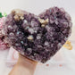 Classy & Fabulous Huge Stunning 22cm (Inc Stand) 1.87KG Amethyst Cluster Heart on Rose Gold Stand From Brazil ~ Exquisite Piece