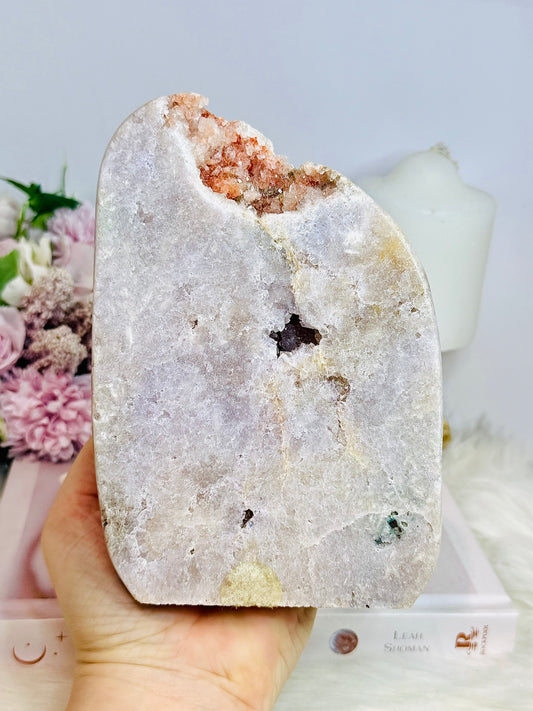 Large Natural Druzy Pink Amethyst Freeform | Slab 17cm 1.04KG