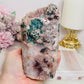Large Pink Amethyst Druzy Freeform with Moss Agate Inclusions 775g