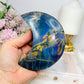 High Grade Large Labradorite Carved Moon Full of Flash 19.5cm
