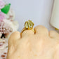 Prasiolite | Green Amethyst Gold Plated Adjustable Ring In Gift Bag