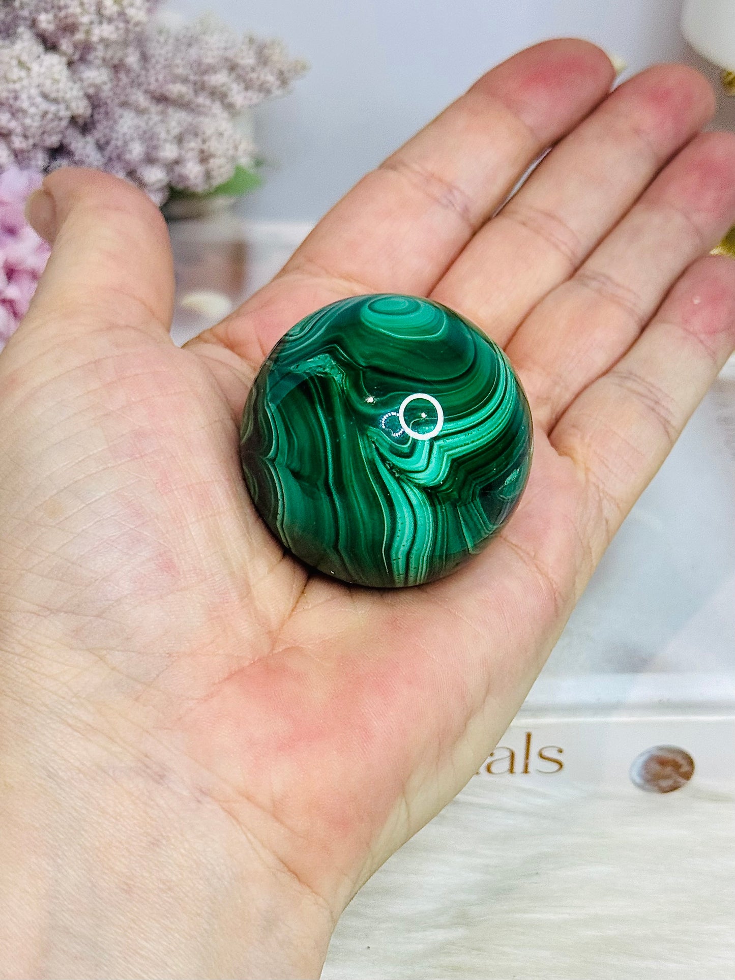 Natural Malachite From Congo Sphere on Stand 147g