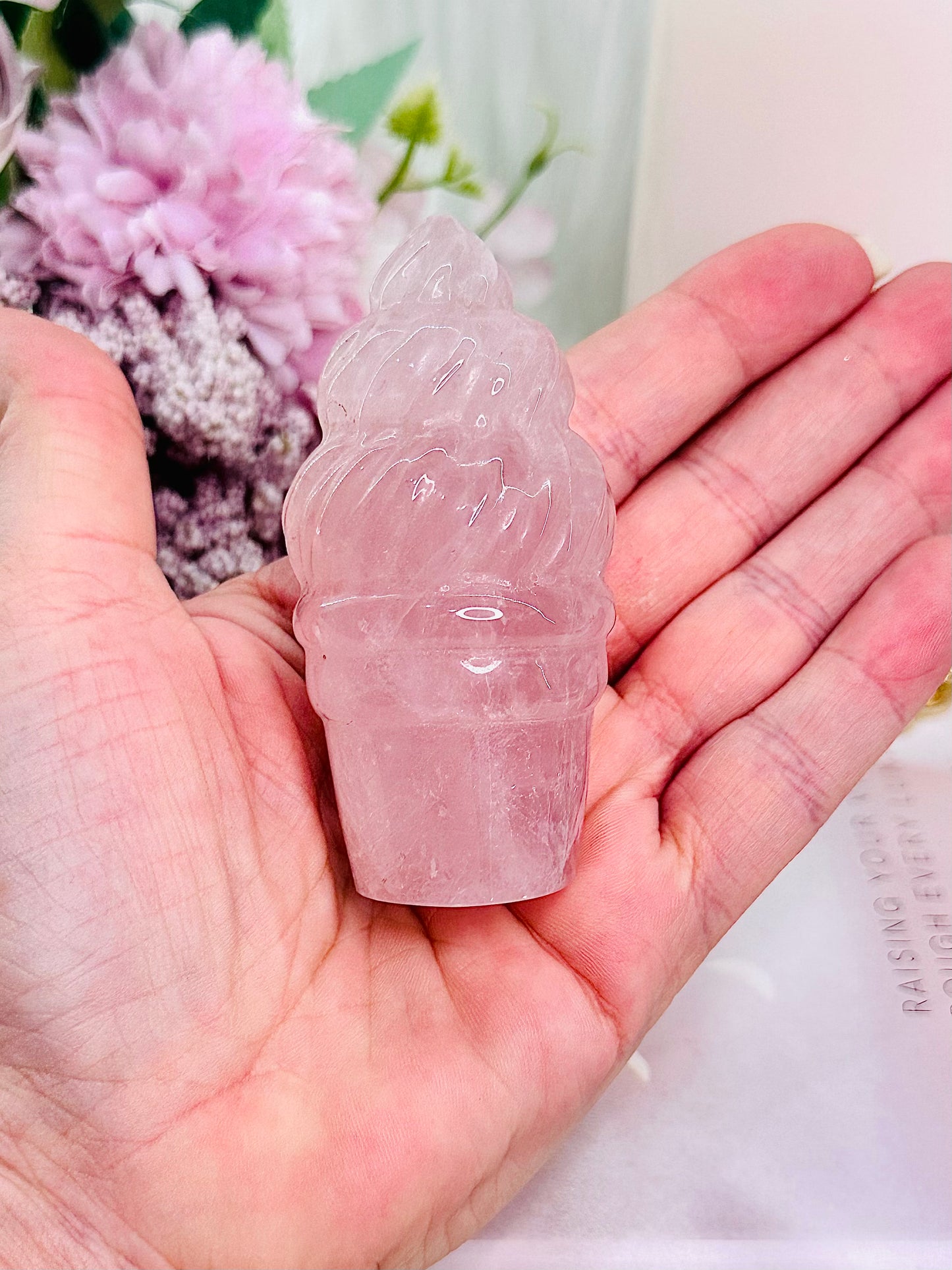 Deliciously Gorgeous Perfectly Carved Rose Quartz Ice Cream