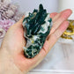 Moss Agate Carved Dragon Head 220g 9.5cm