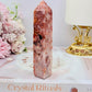 Gorgeous Pink Druzy Crazy Lace Agate Tower 11.5cm