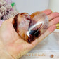 High Grade Fire Quartz Heart On Stand