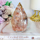 Pink Agate Carved Flame | Freeform on Stand