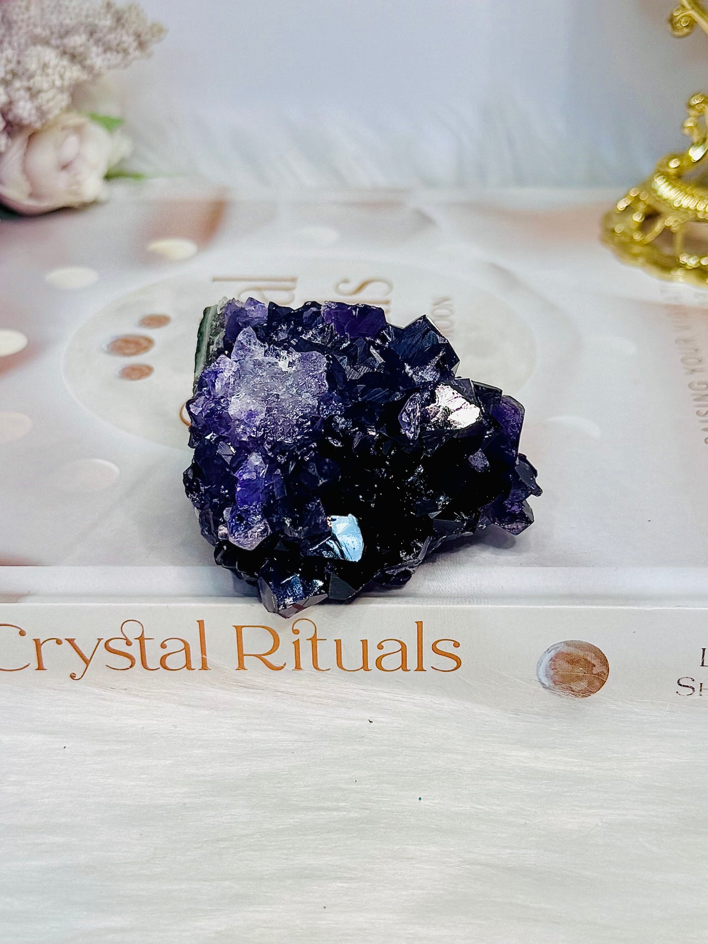 High Grade Amethyst Cluster with Rosette Formation 135g