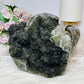 Huge Natural Green Amethyst | Prasiolite Specimen with Calcite Inclusions 16.5cm  2.45KG