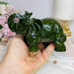 Large Green Jade Carved Elephant 12cm 503g