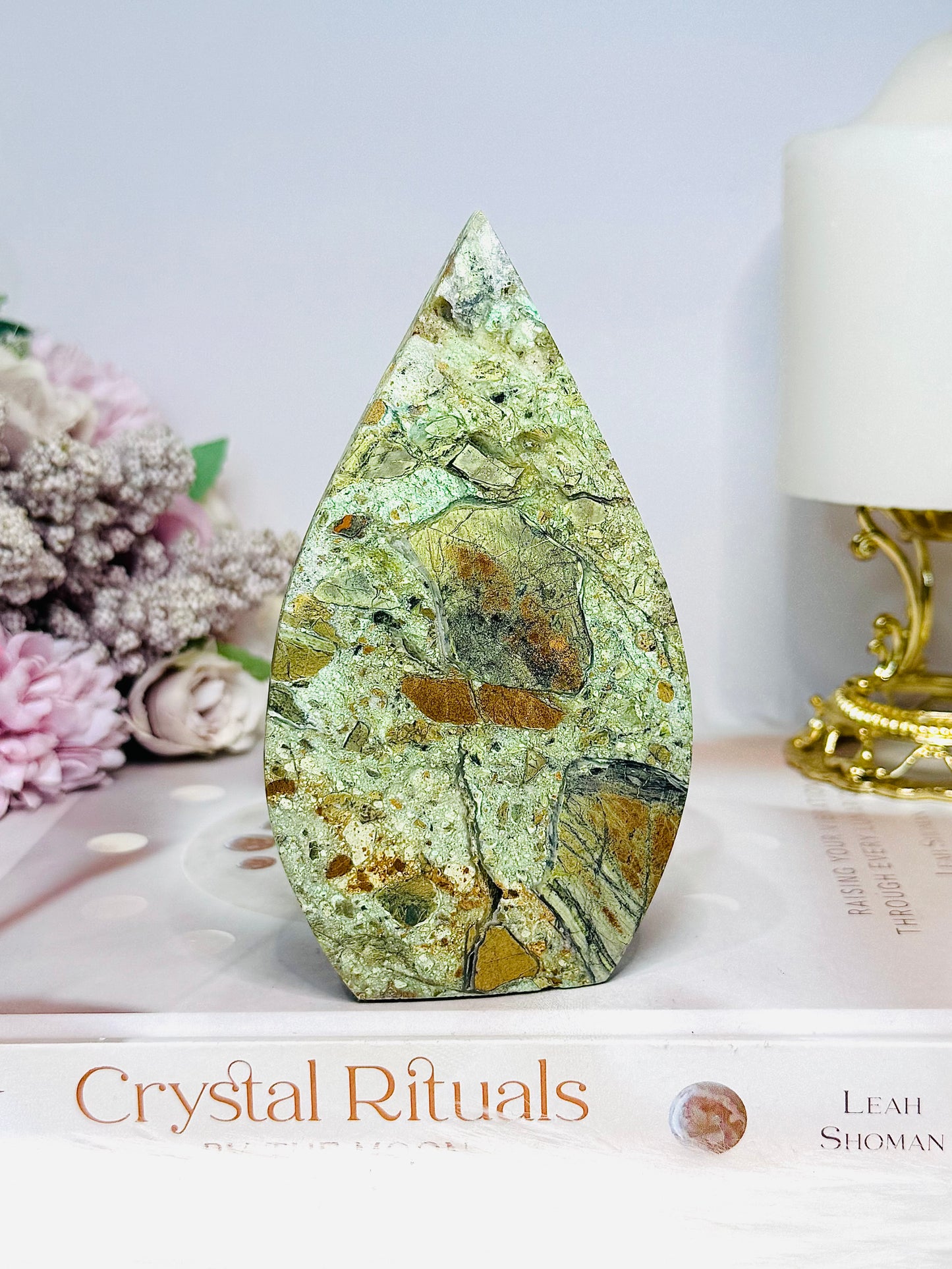 Variscite Carved Flame 12cm