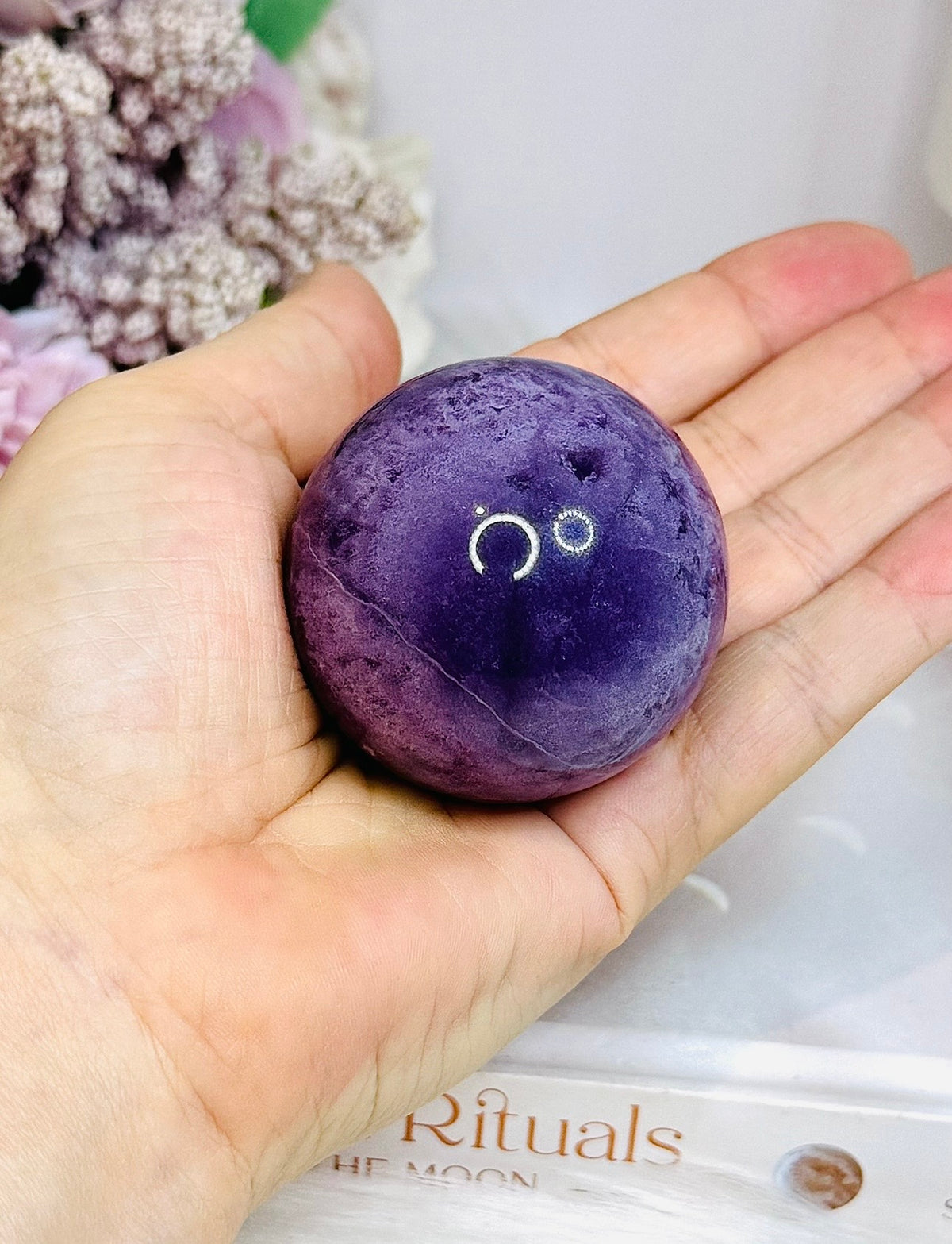 High Grade Purple Fluorite Sphere on Stand 203g