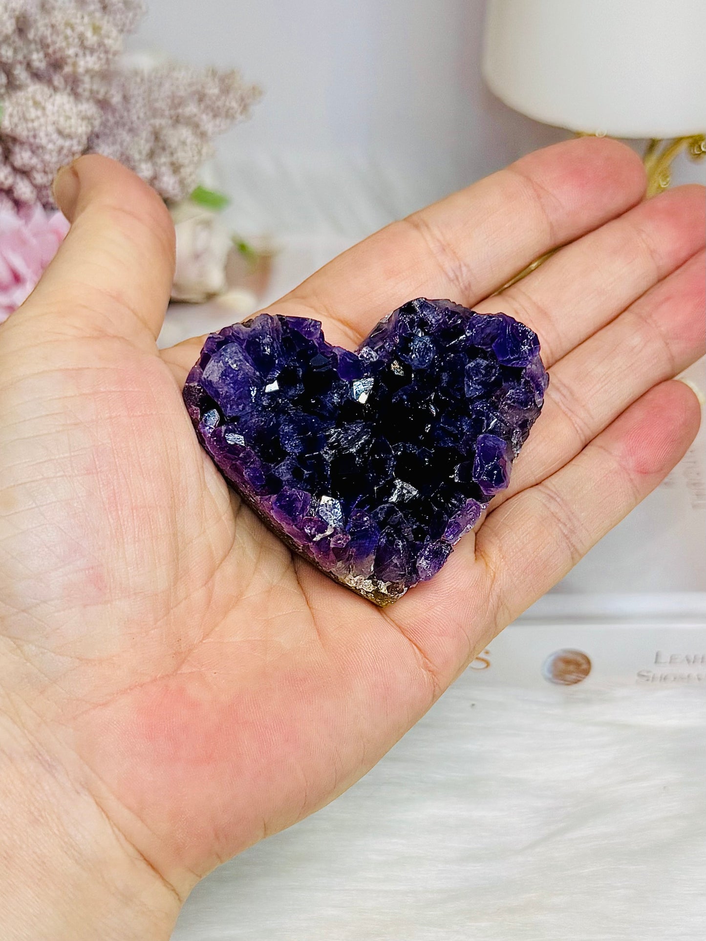 High Grade Amethyst Cluster Heart 6cm