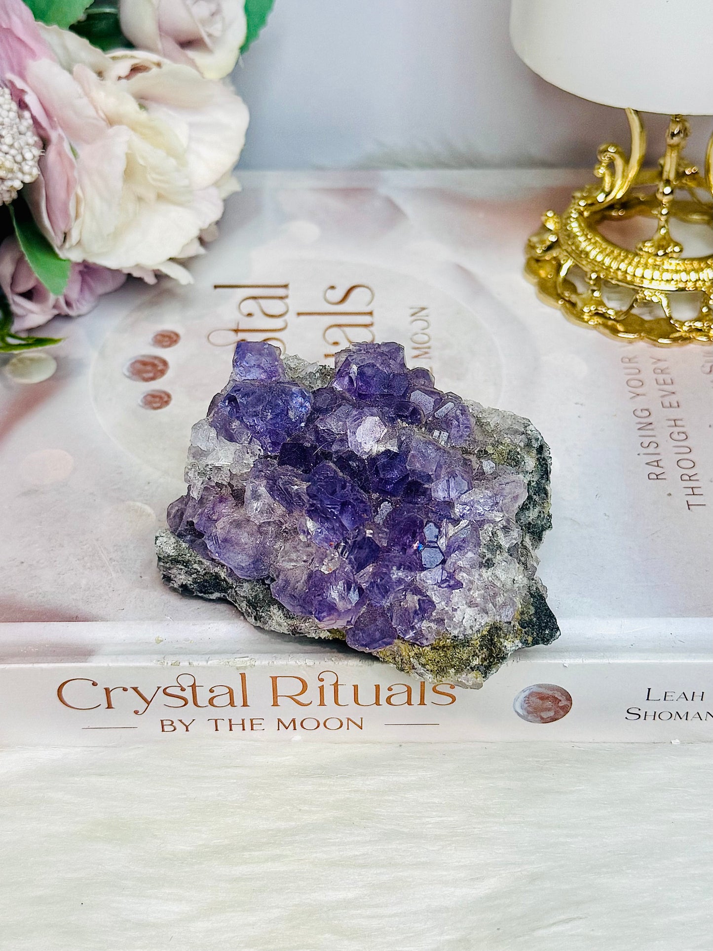 High Grade Purple Cubed Fluorite Cluster with Inclusions 235g