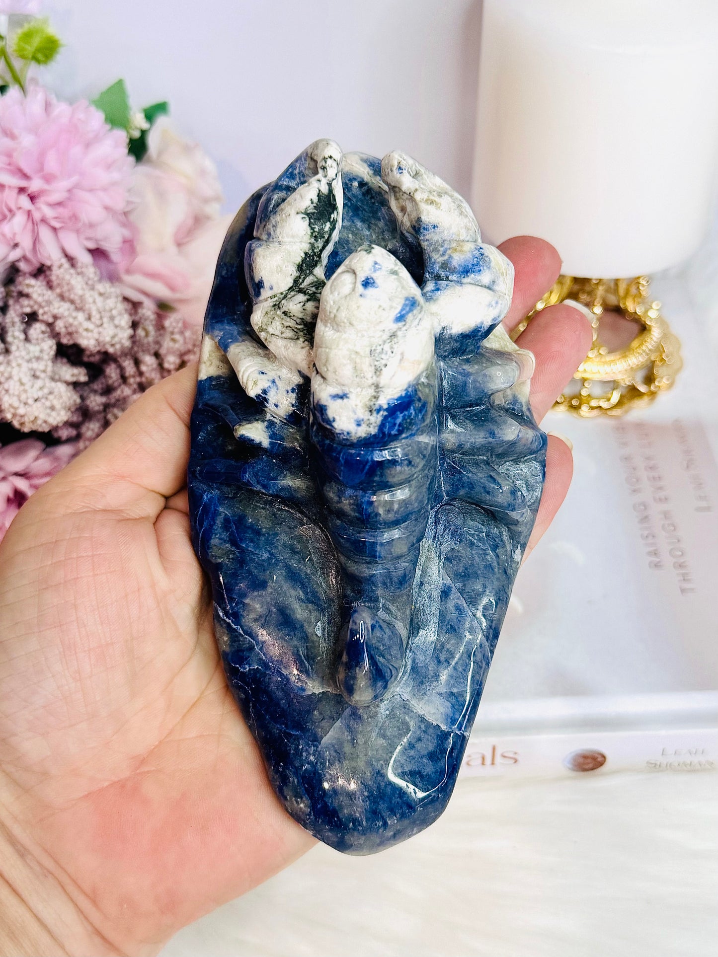 Brings Calmness To The Mind ~ Awesome Large Chunky Sodalite Scorpion Carving 15cm