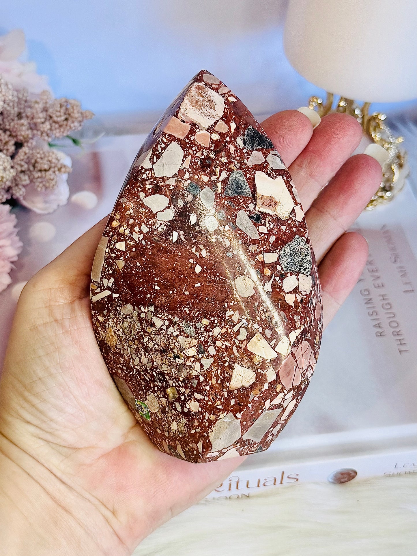 Absolutely Beautiful Natural Brecciated Jasper Carved Flame | Freeform From Brazil 521grams 13cm