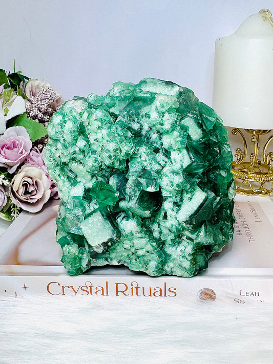 High Grade Green Cubed Fluorite Specimen 12cm 1.15KG