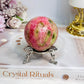 Thulite Sphere with Epidote 202g On Stand