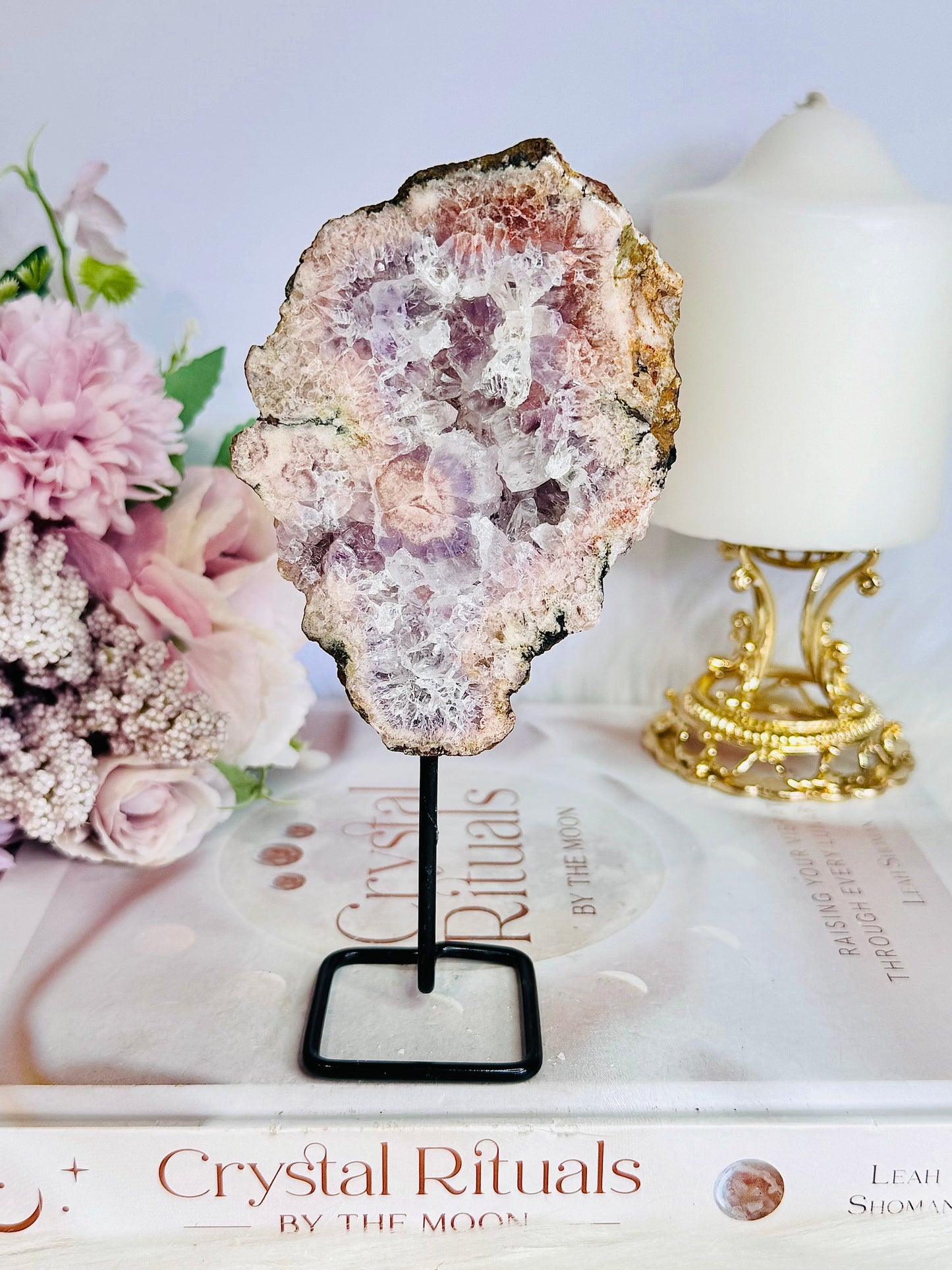 Natural Pink Amethyst Slab 15cm