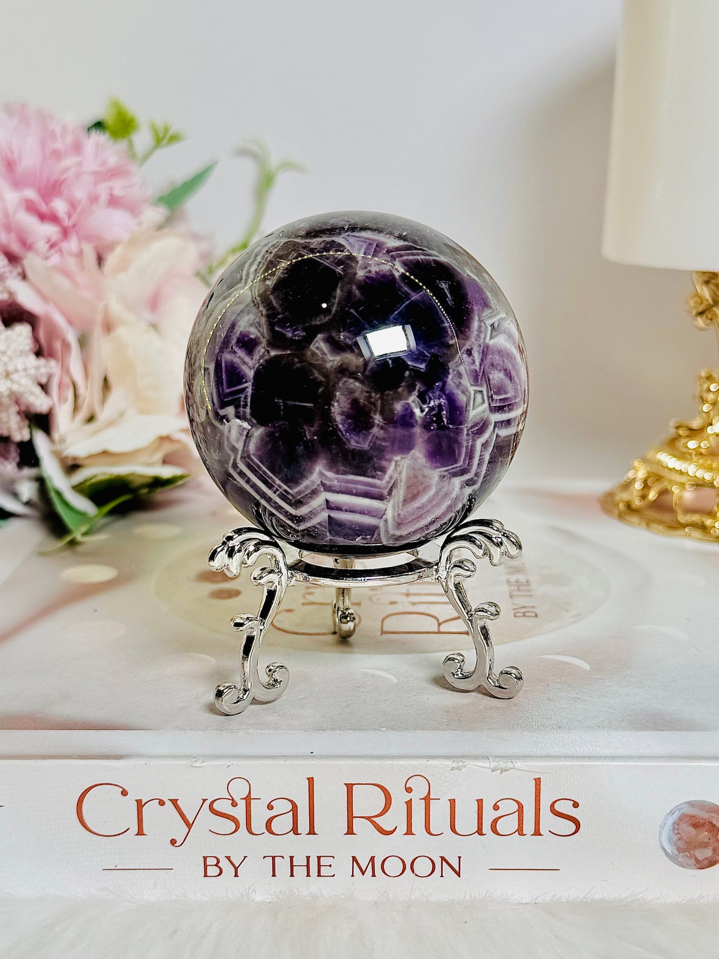 Beautiful Dream | Chevron Amethyst Sphere on Stand 263grams