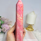 Rare Large Thulite Tower with Epidote Inclusions 19cm