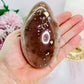 Large 503gram Druzy Agate Carved & Polished Egg On Stand From Brazil