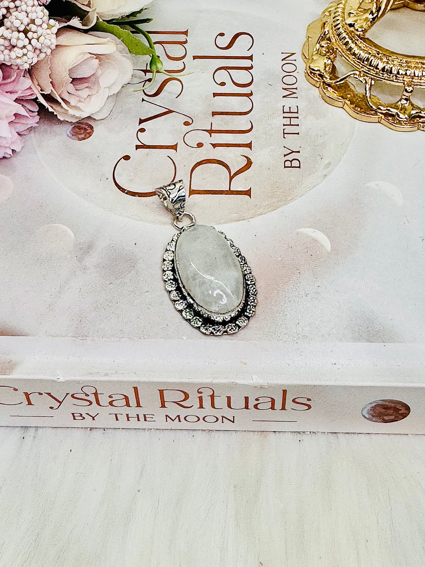 Beautiful Large Moonstone Pendant In Gift Bag