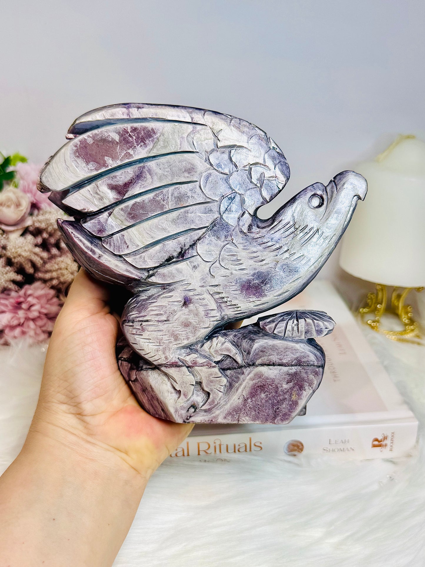 Incredible Large Purple Mica Carved Eagle | Bird 15cm 1KG