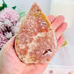 Simply Stunning Pink Amethyst Druzy Carved Flame | Freeform From Brazil 12cm 243grams