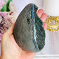 Large Black Amethyst Carved Egg On Stand 534g