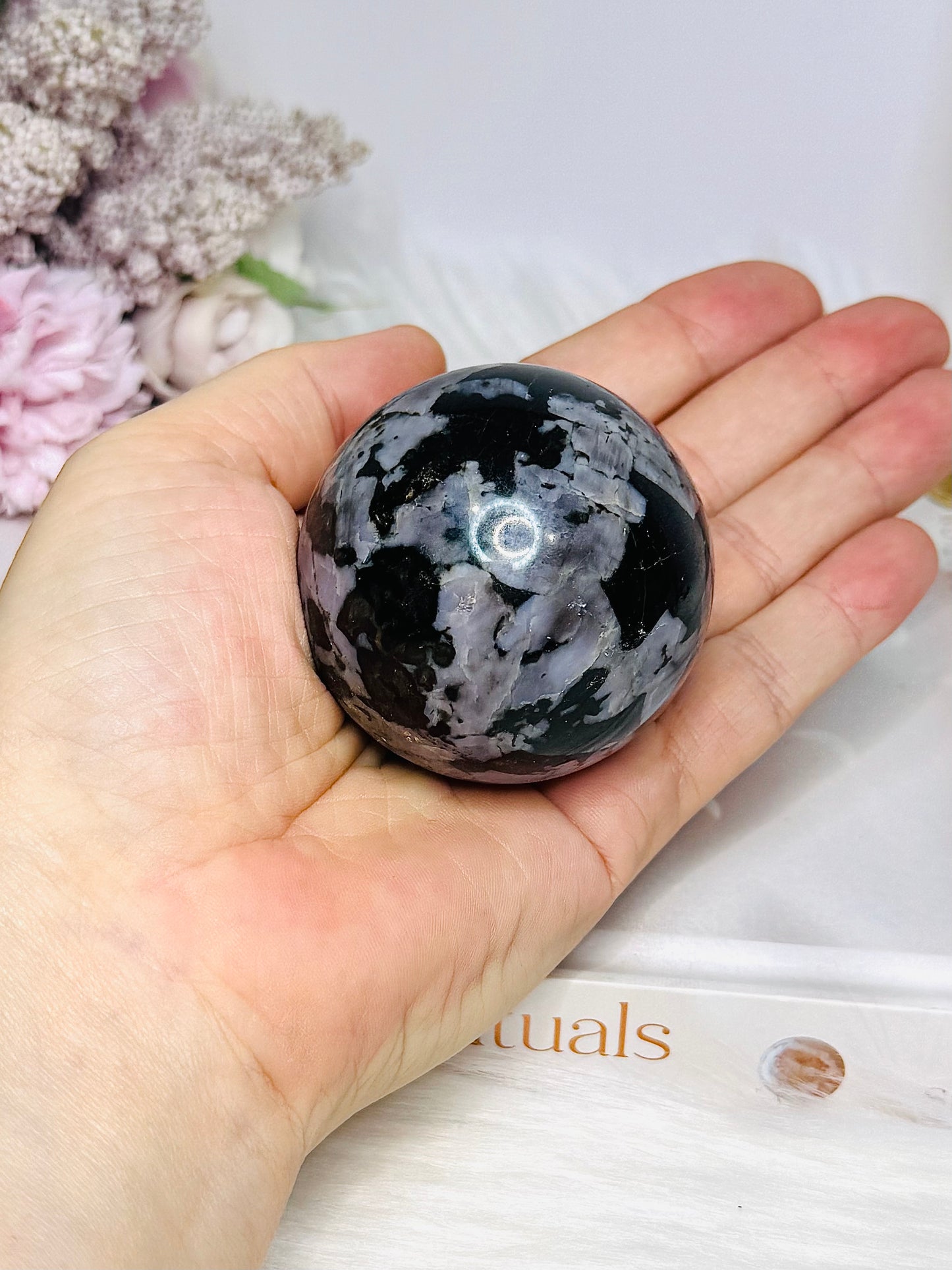 Indigo Gabbro Sphere on Stand 221g