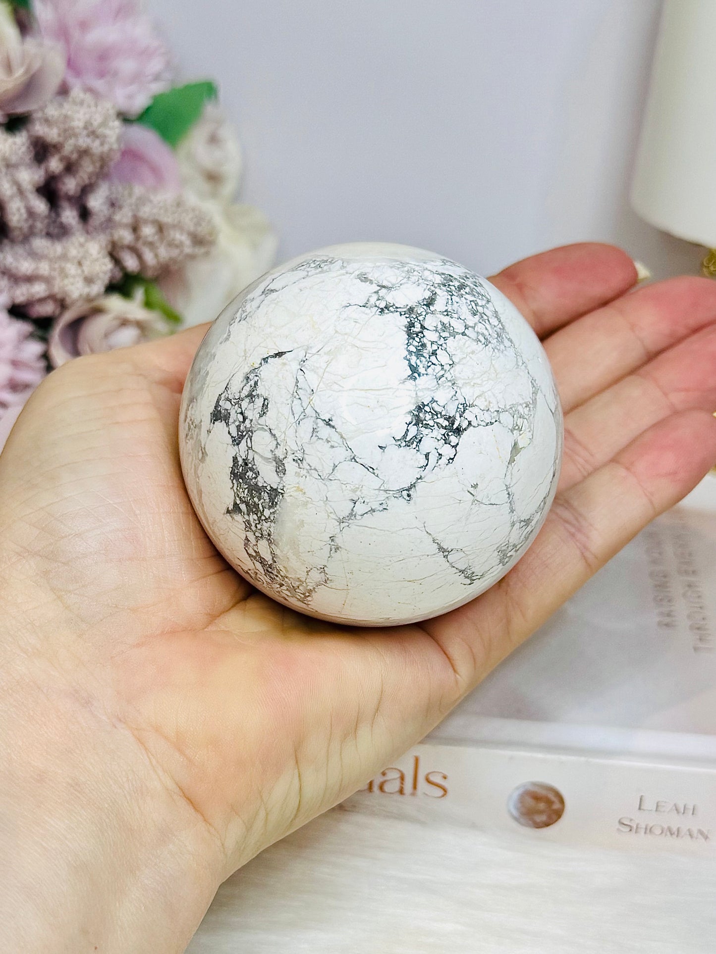 Large Howlite Sphere on Stand 726g