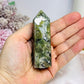 Green Moss Agate Druzy Tower 8.5cm