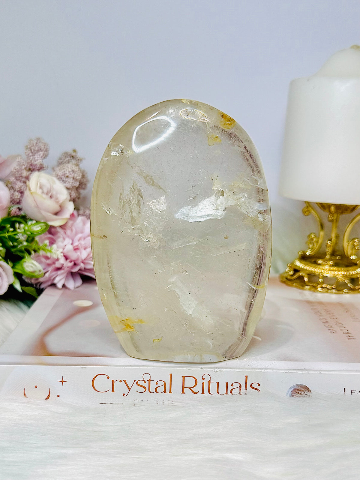 Clear Quartz Freeform with Golden Healer Inclusions 11.5cm 552g