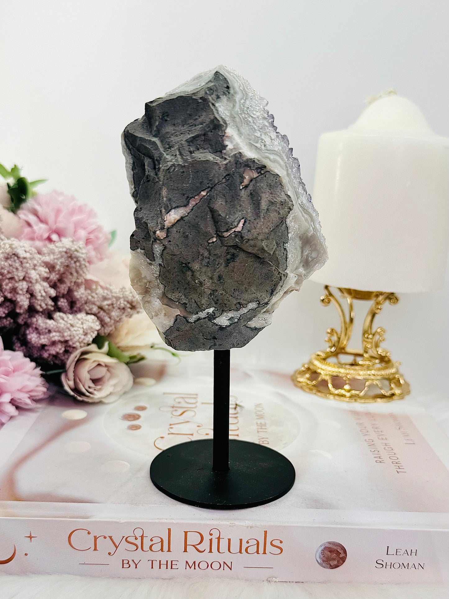 Large Angel Aura Amethyst Cluster on Stand From Brazil 16cm