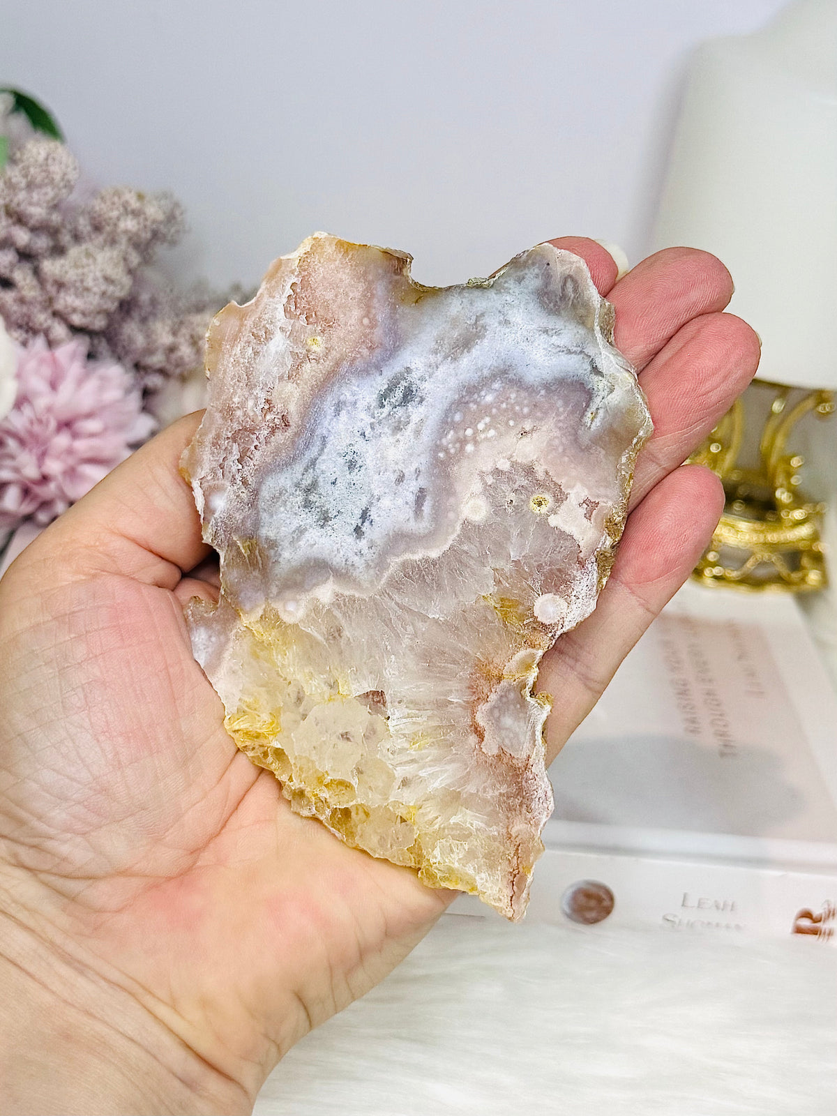 Pink Amethyst Slab 10.5cm On Stand