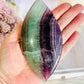 Beautiful 21cm Tall Chunky Fluorite Carved Flame | Freeform On Silver Stand