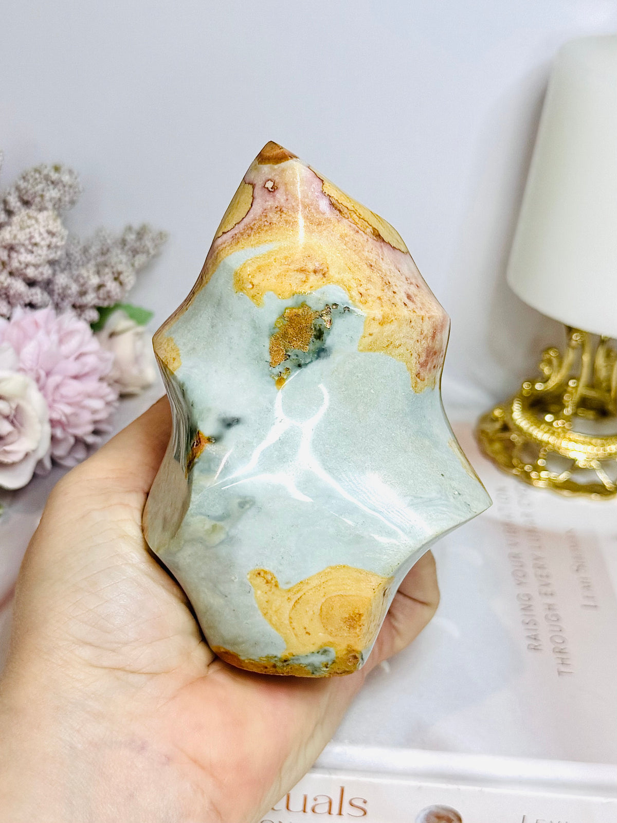 Polychrome Jasper Carved Flame | Freeform 11.5cm 648g