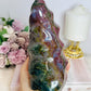 Huge High Grade Ocean Jasper Carved Flame 18cm 1.3KG