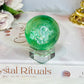 High Grade Green Fluorite Sphere Full of Rainbows On Stand 5cm