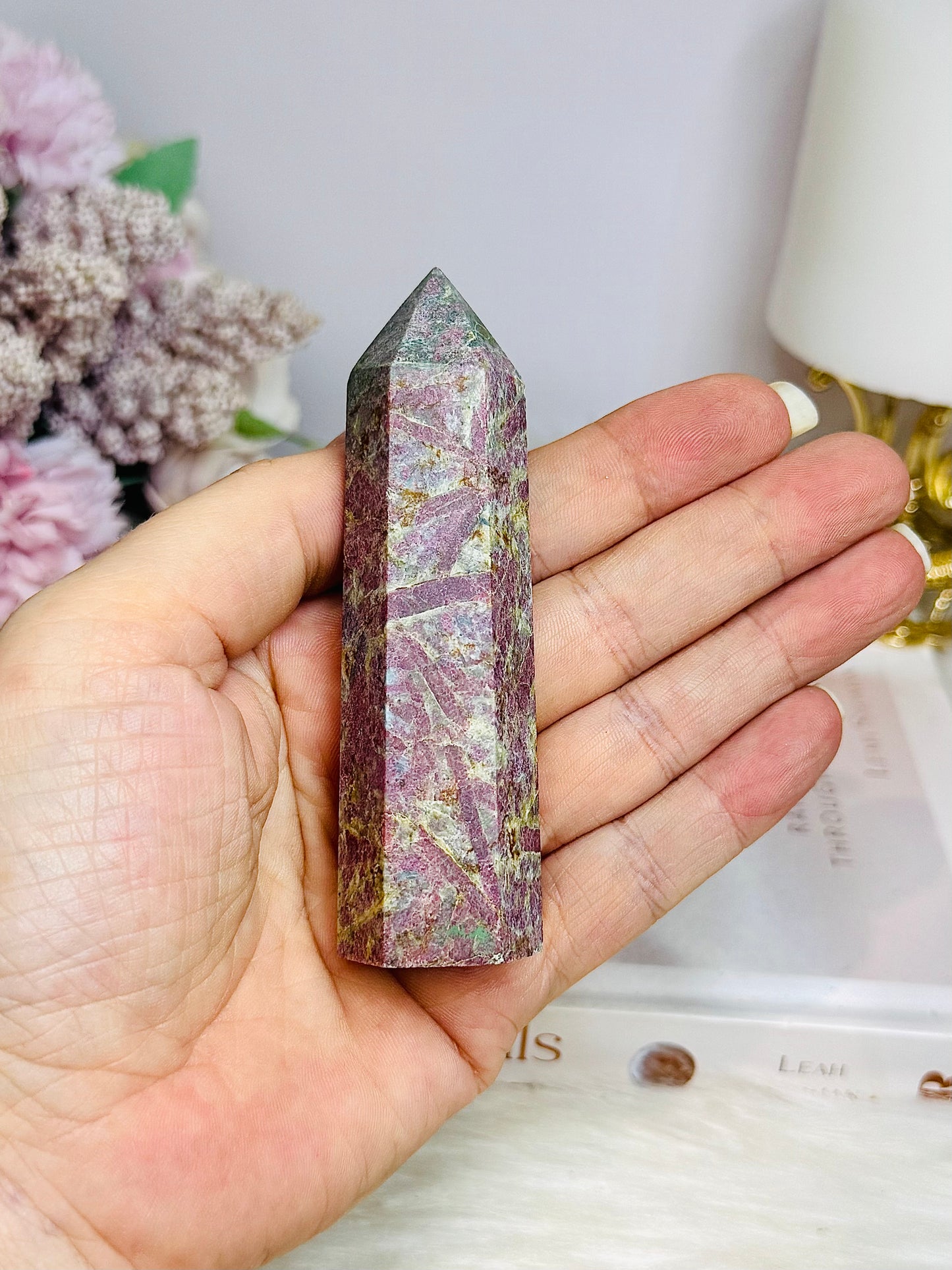 Rare Ruby In Blue Apatite Tower (UV Reactive) 9.5cm