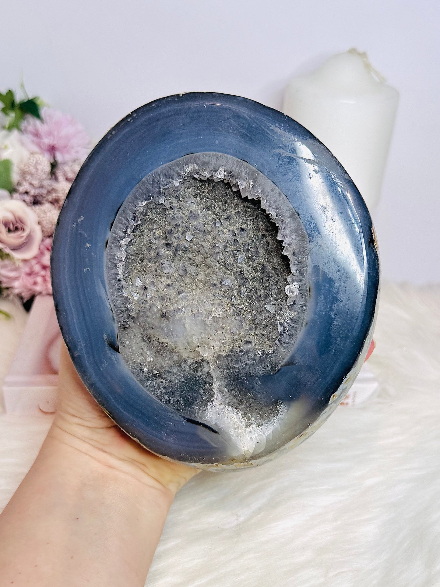 Large Druzy Agate Chunky Slab 1.45KG 15cm