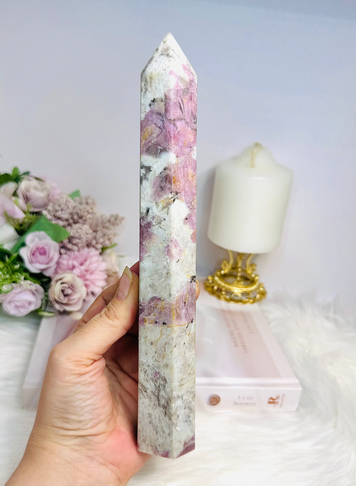 Large Pink Tourmaline Tower 23cm