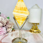 Tall 18cm Orange Calcite Carved Diamond On Stand